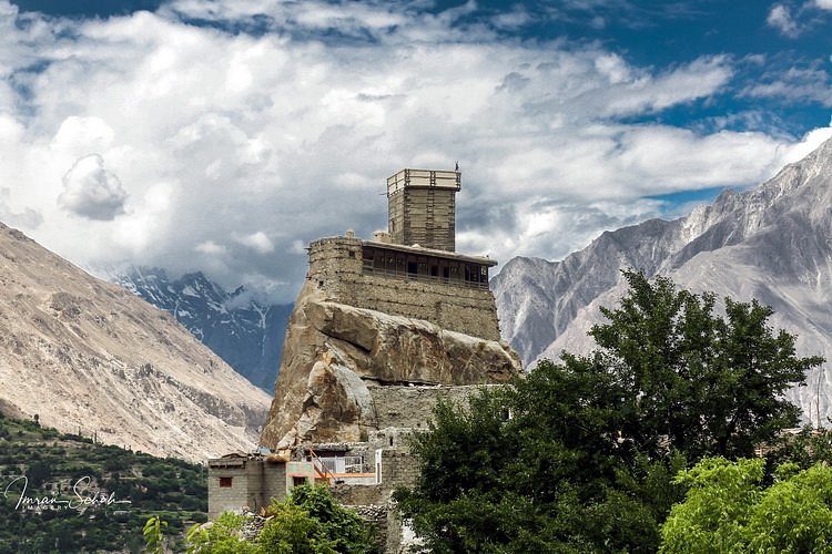 Majestic peaks of Hunza with lush greenery and beautiful landscape